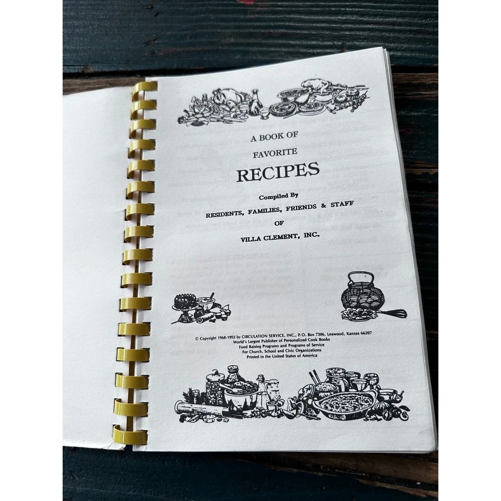 Vintage Villa‎ Clement Inc Favorite Recipes Cookbook Spiral Bound 1993 Community